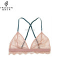 Customized and wholesale super comfutable non-padded lace triangle bralette